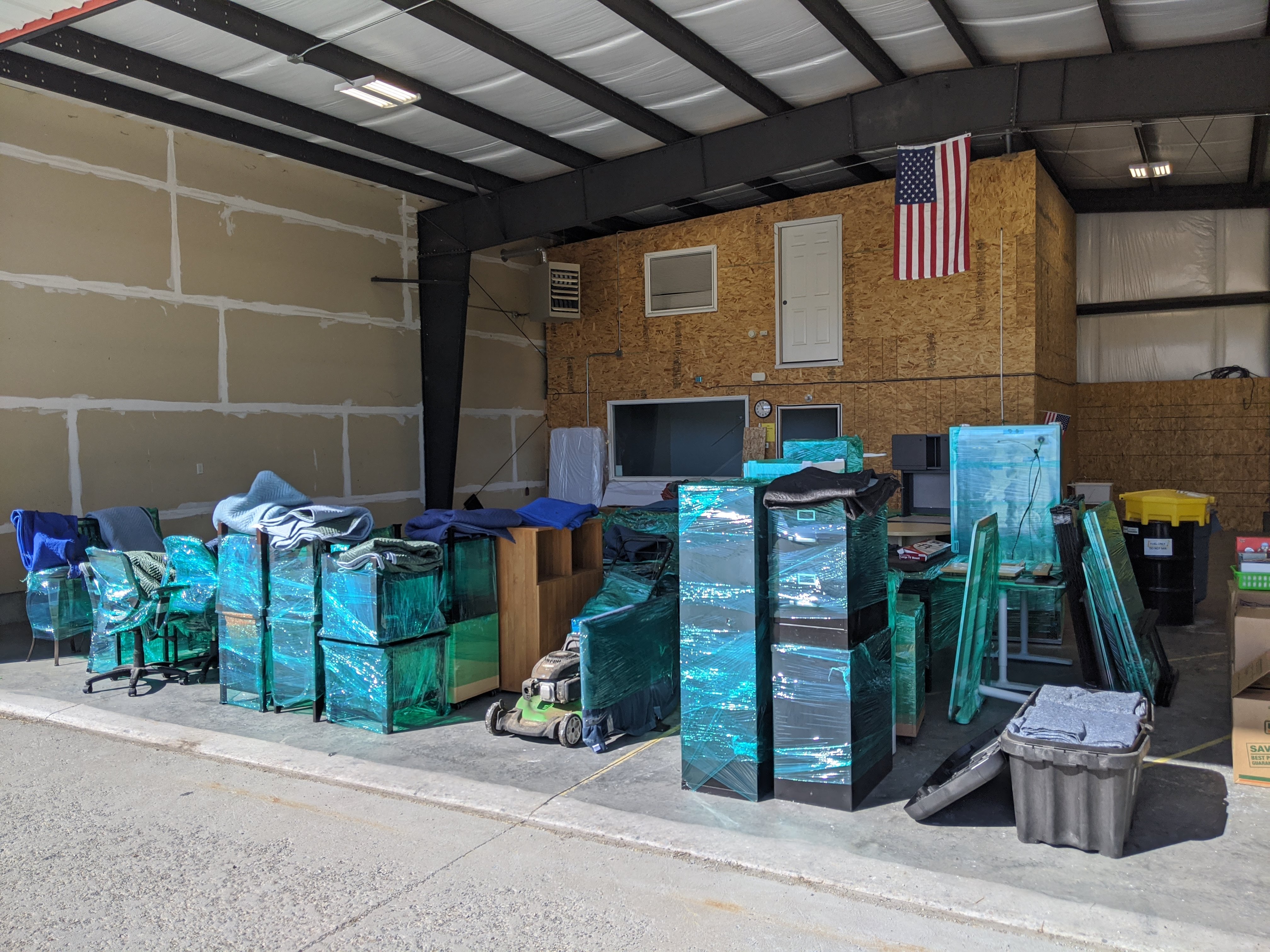 Manly Moving helped move things out of a hanger for a business.