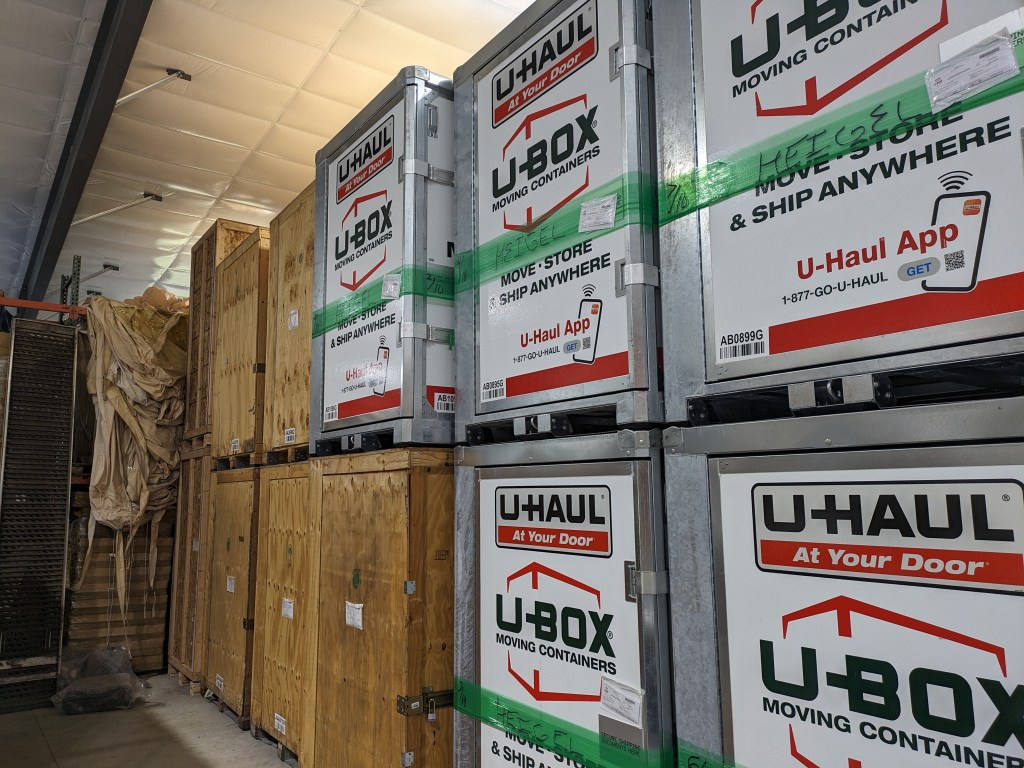 This shows Uhaul U-boxes